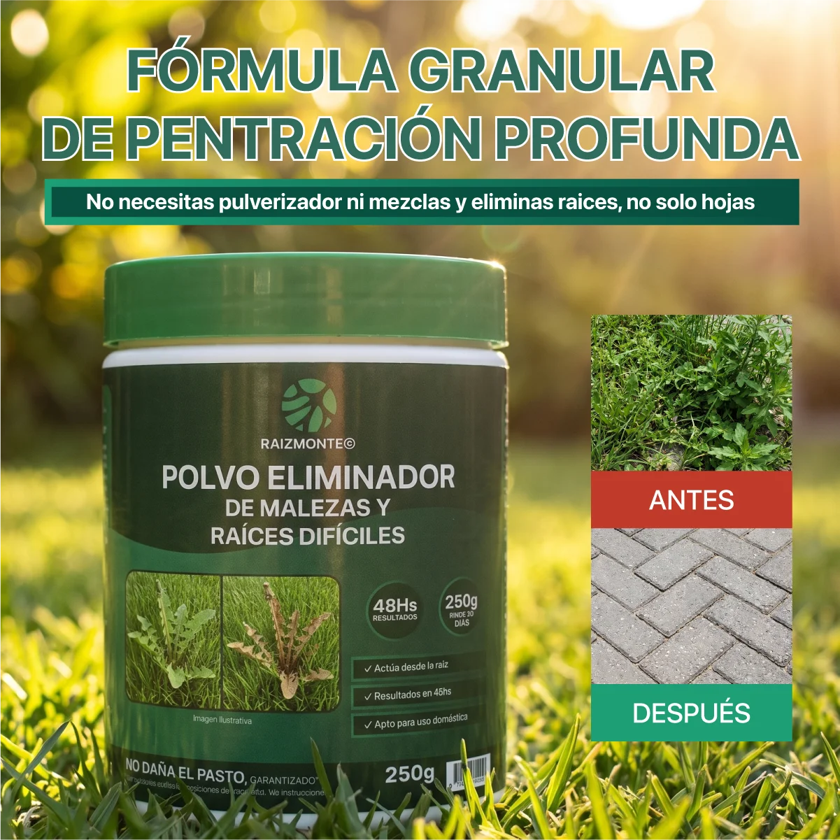 Raizmonte Polvo Eliminador De Malezas y Raices Dificiles